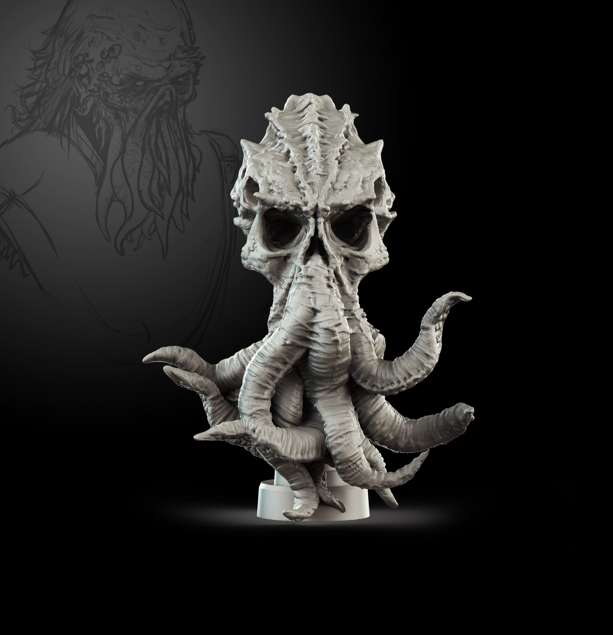 Bouton dealer CTHULHU - 82 x 20 mm - en acrylique - transparent