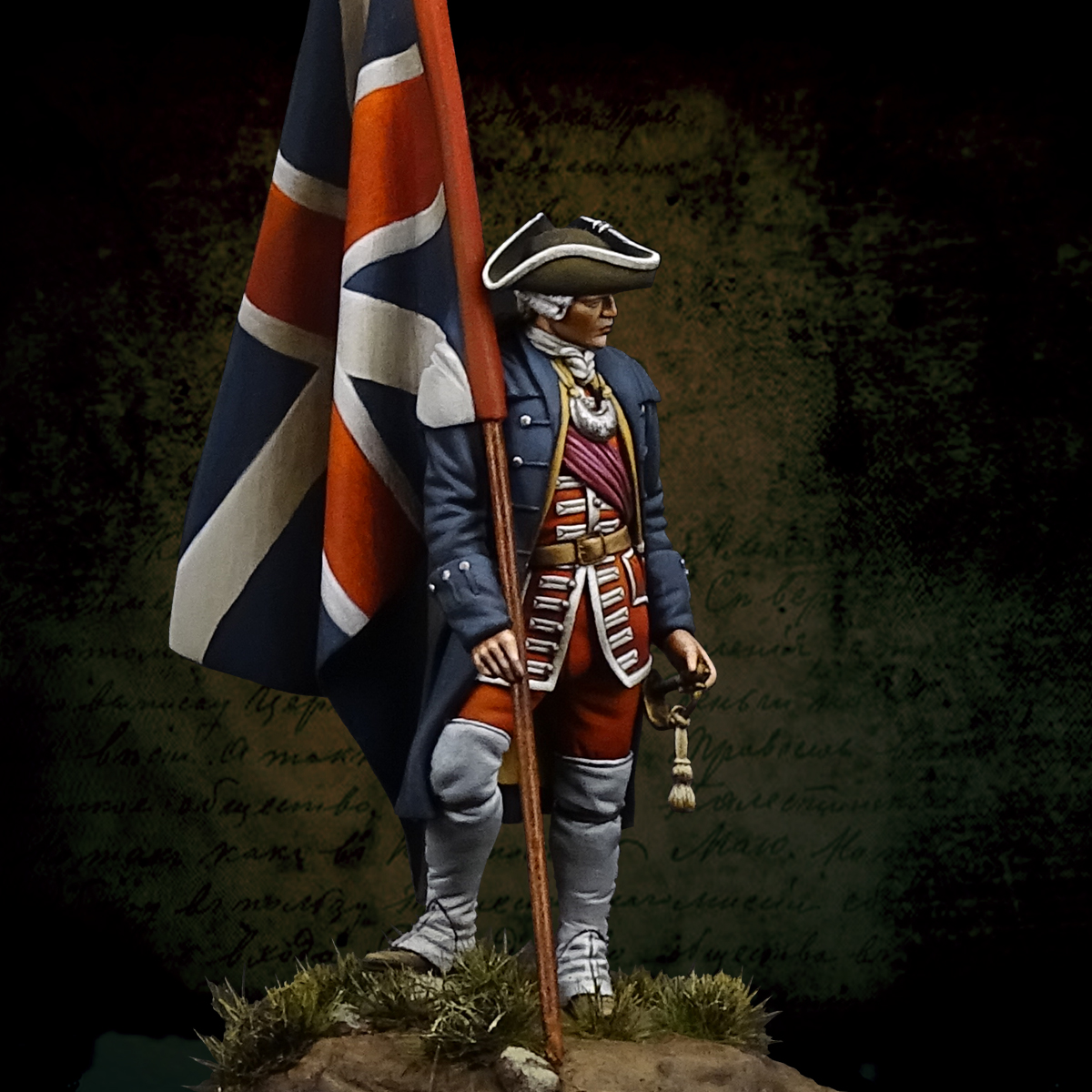 English Officer After Battle of Culloden 54mm 1/32 Tin Painted Toy SoldierArt 